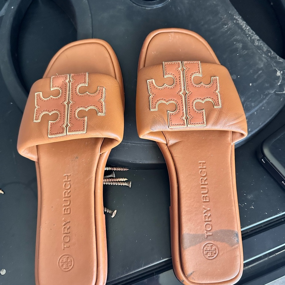 Tory Burch Brown Slide Sandals